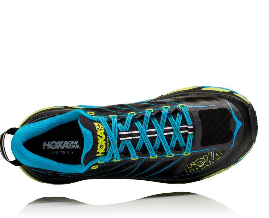 Hoka One One Trainers Mens Black/Blue - Mafate Speed 2 - 41089RZQH